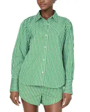 French Connection Alexis Diagonal Yoke Button Front Top
