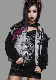 [Widow] Time Stands Still Bleached Vest Hoodie