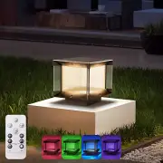 Solar Post Lights Outdoor, Dusk to Dawn Solar Lamp Post Light with Remote Contro