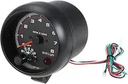 ZFGVGNMTYA 3.75" Car Universal Black Tachometer Gauge White Shift Light 0-8000 RPM Car Tachometer
