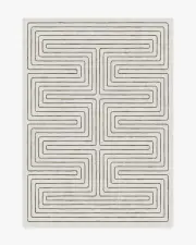 150' x 215' | Machine Washable Runner Rug | Kid & Pet Friendly | Indoor Rug | Labyrinth Camel & Ivory Rug by Jonathan Adler | Ruggable