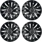 4PCS Hub Cap Compatible for Tesla Model Y Full Rims Cover Wheel Cap 19-Inch Hubcap Accessories Wheel Parts2018-2024(Matte Black-LR)