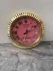 Pink Dial Datejust Inspired Wall Clock – Gold Bezel | 34cm | Working Date