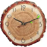 Outdoor Annual Ring Garden Silent Wood Clock, Suitable for Garden/Courtyard/Yard