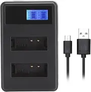 LP-E12 Battery Charger, Portable Dual Slot USB Smart Camera Battery Charging with LCD Display for