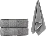 2 Pcs Cotton Bath Towels Set - Soft Skin-Friendly Quick-Drying - for Facial Cleansing (Gray+Gray)