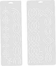 DOITOOL 2pcs Plastic Quilting Template DIY Sewing Tools for Patchwork Easy to Use Guidelines for Embroidery and Crafts Beginners and Experienced