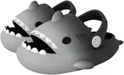 [Allgala] Shark Slides Slippers with Backtrap Non-Slip Novelty Open Toe Sandals for Boys Girl Indoor & Outdoor Comfy Cushioned Thick Sole Cute Cartoon Shower Cloud Slippers Beach Pool Shoes