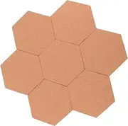 CAXUSD 8Pcs Self Adhesive Hexagon Cork Board Light Brown Photo Wall Boards for Home Office Easy to Install Pin Boards Versatile Notice Boards for
