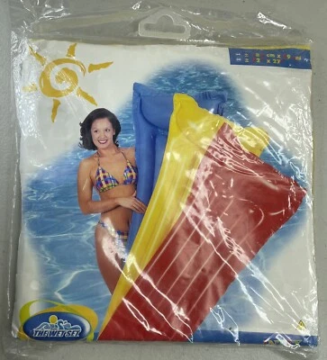 Vtg INTEX The Wet Set Inflatable Pool Float Yellow Raft 72 x 27" Deadstock NEW