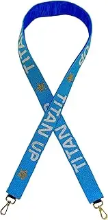 Light Blue with White Letters Yellow Stars Beaded Purse Strap Tennessee Football Game Day Clear Stadium Bag Gold Clasps, Light Blue, White