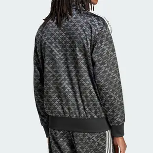 Adidas Fb Mono Tt 男款 黑 國際碼 立領 印花滿版 三葉草 運動 休閒 外套 IS0218