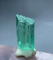 Green Kunzite Hiddenite Etched Terminated Crystal From Afghanistan - 24 cts
