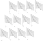 SOLUSTRE 12pcs Car Decoration Flag Wristband Party Events Praise Alert Kit Car Flags Grips Holders Solid Handheld Poles Pink Wrist Band Custom Boomer Strainers Nut Pennant White Polyester