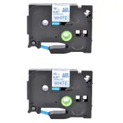 2PK Compatible Brother PT-1160 TZ-233 TZe-233 Blue on White Label Tape 0.47"