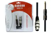Carson Microphone Cable Professional Heavy Duty XLR(F) To " Phono Jack(M) 30