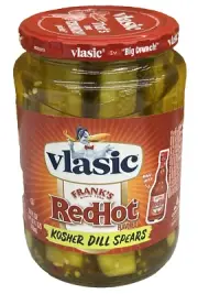 Vlasic Frank's Redhot Flavored Kosher Dill Pickle Spears 24 oz Franks