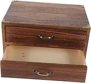 Gatuida Stationery Storage Box Wooden Drawer Type Storage for Desktop Office Classroom