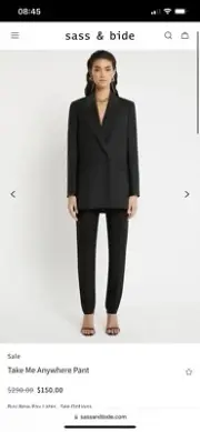 Sass & Bide tailored pant take me anywhere pant straight leg split ankle size S