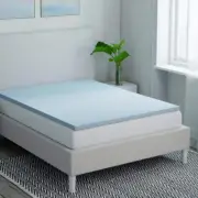 StyleWell Mattress Topper King-Size 2" Cooling Gel Infused Memory Foam Blue