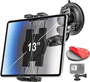 woleyi Car Tablet Holder Windshield - [95mm Strongest Suction Cup] Window Dashboard Car Tablet Mount for Trucks/Vehicles with 1/4'' Screw Tip, for 4.7-13" iPad Pro Air Mini, Galaxy Tab, iPhone, Camera