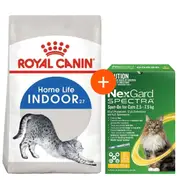 Royal Canin Indoor Adult 4kg + NexGard Spectra 3 Pack Bundle For Cats Bundle