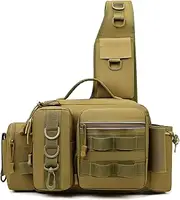 Fishing Tackle Backpack with Rod Holder, Sling Shoulder Bag