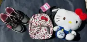 Bundle of Official Hello Kitty Sanrio Japanese Mini Backpack, Sneakers, Plushy