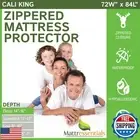Zippered Cali King Mattress Protector (14"-16" Depth) - Bed Bug Waterproof Ma