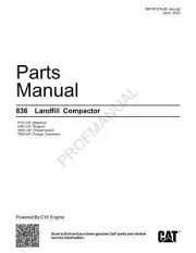 Caterpillar Cat 836 Landfill Compactor Parts Catalog Manual M0161215