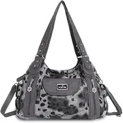 [angel kiss] Handbag Hobo Women Bag Roomy Multiple Pockets Street ladies' Shoulder Bag Fashion PU Tote Satchel Bag for Women