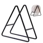 2PC Triangle Coaster Holder Black Iron Metal Holder Storage Caddy for Both
