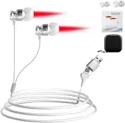 Stillesse Theralight Pods Therapy, 650 Nm Infrared Ear Plugs Tinnitus, Tinnitus Infrared Earplugs, Jetiko Tinnitus Device, Red Light Tinniplug Headphones Against Tinnitus for Nose, Ears (White)