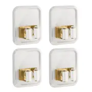 4pcs Mop Broom Holder Wall Mount, 304 Stainless Steel Mop Broom Organizer White