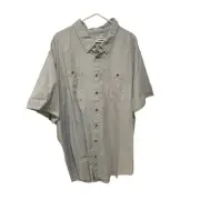 Mens shirt Grey Magellan Outdoor SS SMVI Crosshatch Mirage 3XL Classic Fit (GREY