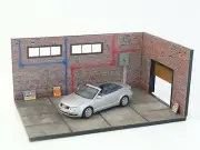 Model car display Diorama model kit 1:18 scale Brick auto garage decor SIZE 1/18