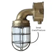 Brass Bulkhead Ship Light With Cracked Cage