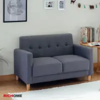 在飛比找momo購物網優惠-【RICHOME】木村日式厚座墊雙人沙發/布沙發(多色可選)
