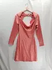 NWT Unique21 Asos Satin Bias Cut out Mini Teracotta Long Sleeve Dress Size-8