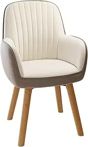 Luxury Chairs with Backrest, Upholstered Office Chair, Swivel Comfortable Seat, Soft Wear-resistant, Solid Wood Frame, Strong Load Capacity, Suitable For Home, Office, Etc. (White)