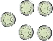 ULTECHNOVO 5pcs Car Clock Retro Car Stick on Clock Pendulum Clock Small Clocks Auto Dash Clock Small Digital Battery Operated Small Clock Tiny Clock Dashboard Clock Truck Clock Glass