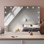ELEGANT 800x620mm Hollywood Vanity 17 Light Bulbs Makeup LED Mirror with Bluetooth & USB Charge