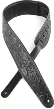 Levy's PM44T01 Leather Guitar Strap - Black (3-pack) Bundle