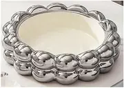Fruit and Produce Storage Basket Fruit Plate Ceramic Fruit Snack Plate Home Living Room Coffee Table Creative Decorative Ornaments Storage Plate Fruit Plate Suitable for Kitchen Counters(C)