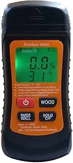 Wood Meter Digital Detector Tester Damp Tester Dampn Meter Portable Hygrometer Thermometer for Wood Building Walls