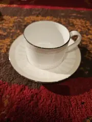 Royal Crown Derby Satori Pearl Tea Coffee Cup And Saucer NWT New Fine Bone China