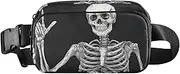 [XYMZR] Fanny Pack Finger Skeleton Funny Black Hip Bag Belt Bag for Women Man Fashion Waist Pack Water-repellent Crossbody Bag for Halloween Costumes Running Hiking Jogging Travel Sport, Multi-colored