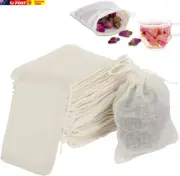 VANANA 50Pcs Cotton Muslin Bags, Drawstring Bags Reusable Small Mesh Tea Coffee