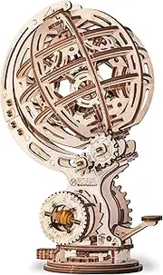 EWA Eco Wood Art 3D Wooden Puzzle Mechanical Model for Adults and Teens, Kinetic Globe DIY Kit for Self-Assembly, No Glue Required