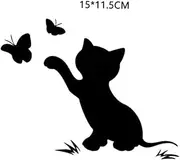 Outanaya 4Pcs Cartoon Car Stickers Flapping Cat Design Scratch Cover Decals for Car Use Durable Pet Material Each Reflective Effect for Enhanced Visibility